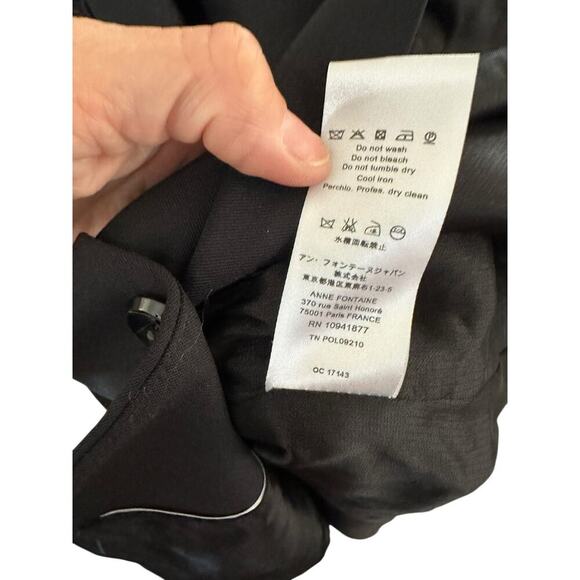 Anne Fontaine Women's Black Wool Blended Double Breasted Blazer Coat Size 42 - Picture 5 of 7